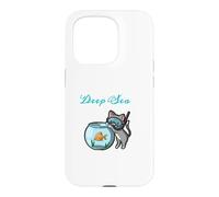 Chaton Plongeur Professionnel avec Bol à Poisson Coque pour iPhone 15 Pro