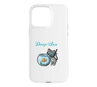 Chaton Plongeur Professionnel avec Bol à Poisson Coque pour iPhone 15 Pro Max