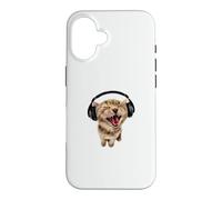 Chaton Portant des écouteurs Chantant Amateur de Musique Mignon Coque pour iPhone 16
