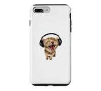 Chaton Portant des écouteurs Chantant Amateur de Musique Mignon Coque pour iPhone 7 Plus/8 Plus