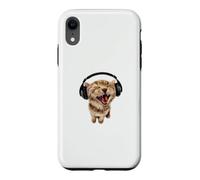 Chaton Portant des écouteurs Chantant Amateur de Musique Mignon Coque pour iPhone XR