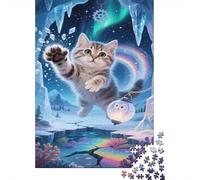 Chaton Puzzles 1000 Pieces Cadeau Unique grottes Glace Neige Challenge Toy À De Qualité Supérieure Peinture Art pour Adultes Et Enfants À Partir De 14 Ans 1000pcs (75x50cm)