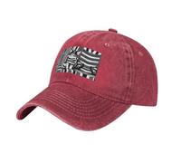 Chaton rayé noir et blanc rouge. Le chapeau est respirant, absorbant la transpiration et réglable, tendance et polyvalent, adapté à toutes les saisons.