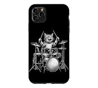 Chaton Rock and Roll Chaton Batteur Jouant de la Batterie Coque pour iPhone 11 Pro Max