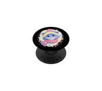 Chaton Souriant Hiver Mignon Félin Portrait Graphique Chat Bleu PopSockets PopGrip Adhésif