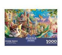 Chaton sous la Voûte Étoilée Puzzle Adulte 1000 Défis (Niveau Avancé) De Qualité Supérieure : Le Challenge Éducatif Ultime - Cadeaux pour Adultes Et +14 Ans 38x26cm/1000pcs