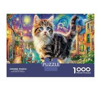 Chaton Splash 1000 Pièces Jeu De Puzzles en Lot avec Un Défi Ultra Difficile Chat Univers Ciel Parfait pour Une Activité Après L'école Et Puzzle Le Mieux Noté 38x26cm/1000pcs