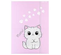 CHATON STARPAK LAMINÉ classeur scolaire avec élastique A4 pour filles (Chaton C)