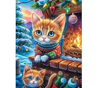 Chatons au Coin du feu Cosy 1000 Pièces Puzzle Expert Confirmé en Carton Anti-Déchirure Très Difficile Haute Difficulté Motif Complexe Idée Cadeau Anniversaire Premium 1000 PCS