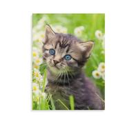 Chatons dans Le pré，Classique Adultes Puzzle en Bois Loisirs Divertissement Jeu Jouet 1000 Pièces（75x50cm）-AN39