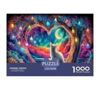 Chatons d'automne Jeu de 1000pcs pour Femmes et Hommes Chat sous Un Ciel étoilé Idée Cadeau familiale Amusante et stimulante 52x38 cm/1000pcs