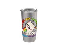 Chatons et arcs-en-ciel Simply Pawsome Gobelet isotherme en acier inoxydable double paroi