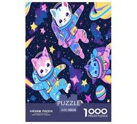 Chatons Heureux Mignons Puzzle 1000 Pieces Cadeau Unique Animaux Jeu Éduchatif Challenge Toy À De Qualité Supérieure Peinture Art pour Adultes Et Enfants À Partir De 12 Ans 38x26cm/1000pcs