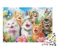 chatons mignons bâillement Puzzle 1000 Pièces Educa Jouet Divertissement Créatif De L'art De La Décoration animaux Jeu Éducatif Challenge Toy Pour Adultes Et Enfants À Partir De 12 Ans 70x50cm/1000pcs
