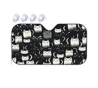 Chatons Noirs Voiture Couverture Pare Brise avec Ventouses Pare-Soleil Pliable Voiture Housses De Soleils pour SUV Berlines Voitures 76x140cm