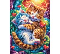 Chatons se câlinant dans Le Jardin de Fleurs Puzzle 300 Pièces pour Adultes Educa Qualité Supérieure 3D Décoration Murale Cadeau Unique Famille Détente 300 PCS