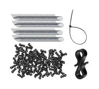 Chatonshen 120 Pièces Crochets Lumière Clips Suspendus Attaches POM Mini Gouttière Polyvalent Patios Balcon Convient Scène Anniversaire Restauration, Noir