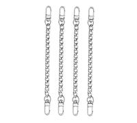 Chatonshen 4 Pièces Purse Chain Strap Chaîne Plat Métal pour Sac à Main Tote Bandoulière Extenseur Poignée Amovible Convient Aux Femmes Utilisation pour Accessoi, Argent