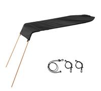 Chatonshen Auvent Bimini pour Bateau Gonflable Canot Kayak Canoë Toit d'Ombre pour Navigation Toile Oxford Finition Bordée Armature de Support Légère Montage, Array, Noir Imperméable