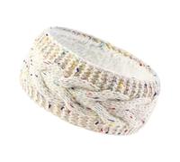 Chatonshen Bandeau Chaleureux Tricoté Crochet Doux Headwrap Élastique Réchauffe-oreilles Fleece Doublé Large pour Femmes Adapté à La Course à Pied Camping, Beige