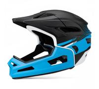 Chatonshen Casque de Sécurité pour Cyclisme Muni d'une Visière Amovible et d'un Intérieur Confortable Adapté aux Enfants et Adultes pour Biking Montagne et Parcours Techniques, Bleu+Noir