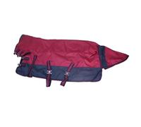 Chatonshen Couverture d'hiver pour Cheval avec Capuche et Sangle Ventrale Tissu Oxford Épais Imperméable Respirant Adaptée Aux Compétitions Équestres et à La Vie, Burgundy Navy Blue M