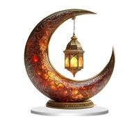 Chatonshen Décoration Eid Mubarak Ramadan Ornement de Table en Acrylique en Forme, Décoration élégante et Facile à Appliquer pour Le Salon Ou Le Bureau, Style B