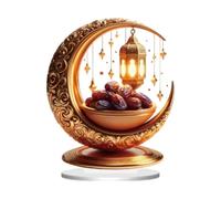 Chatonshen Décoration Eid Mubarak Ramadan Ornement de Table en Acrylique en Forme, Décoration élégante et Facile à Appliquer pour Le Salon Ou Le Bureau, Style A
