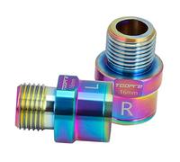 Chatonshen Ensemble de 2 Rallonges de Pédales de Vélo, Adaptateur D'entretoise Fileté en Acier, Rallonge D'axe, Marquage Ergonomique pour Vélos de Ville, Coloré 16mm