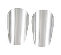 Chatonshen Lot de 2 Mini-protège-Tibias de Football, Protège-Tibias, équipement de Protection Compact et Léger pour Le Jeu et L'entraînement Au Football, Silver S 10cmx6cm