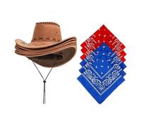 Chatonshen Lot de 6 Chapeaux Western Style Cowboy, Parfaits pour Un Look Jazz Décontracté Lors de Festivals et de Spectacles.