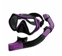 Chatonshen Lunettes Plongée Enfants Dotées de Lentilles Haute Transparence Silicone Alimentaire Fixations Ajustables Faciles Technologie Anti-Fuite Efficace, Violet, Masque+Tuba