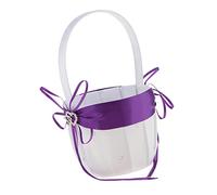 Chatonshen Panier de Mariage Panier à Fleurs Traditionnel D'Un Ruban Romantique et Perles Rangement Pratique Adapté pour Mariage Fête Décoration Maison