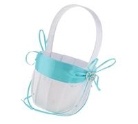 Chatonshen Panier de Mariage Panier à Fleurs Traditionnel D'Un Ruban Romantique et Perles Rangement Pratique Adapté pour Mariage Fête Décoration Maison