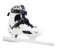 Chatonshen Patins à Glace Homme Chaussure Concours Confort Renforcé Système Boucle Rapide Intérieur Amovible Énergique Soutien Pied pour Entraînement Sportif Adulte, Blanc, 42-45