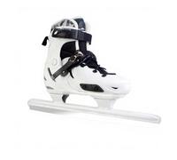 Chatonshen Patins à Glace Homme Chaussure Concours Confort Renforcé Système Boucle Rapide Intérieur Amovible Énergique Soutien Pied pour Entraînement Sportif Adulte, Blanc, 30-33