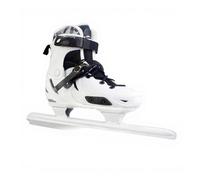 Chatonshen Patins à Glace Homme Chaussure Concours Confort Renforcé Système Boucle Rapide Intérieur Amovible Énergique Soutien Pied pour Entraînement Sportif Adulte, Blanc, 38-41