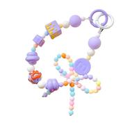 Chatonshen Porte-clés Perles Bracelet Charme Suspendu Poignée Bijou Accessoires de Sac Bracelet PP Discret Adapté Sacs Anniversaire, Violet