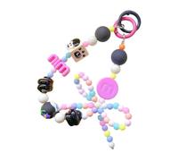 Chatonshen Porte-clés Perles Bracelet Charme Suspendu Poignée Bijou Accessoires de Sac Bracelet PP Discret Adapté Sacs Anniversaire, Noir