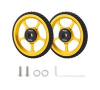 Chatonshen Roues Faciles pour Vélo Pliant - Roue Facile - Pneu - Auxiliaire - Accessoire de Vélo Léger de Remplacement Roue de Poussée en Alliage D'aluminium, Corps Mince Or