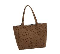 Chatonshen Sac Tote Épaule Réutilisable Fourre-Tout Courses Femmes Velours Polyester Lavable Souple Anse Adapté Écoles Sorties, Brun