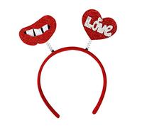 Chatonshen Serre-tête Saint-valentin Bandeau Coiffe Cheveux Tour de Tête Accessoire PP Léger Antidérapant Adapté Aux Femmes Enfants Déguisement Scène Mariage Évé, Lèvres Amour