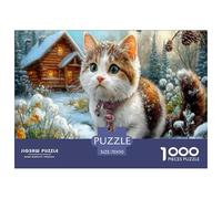 chatPuzzle 1000 Pièces Cadeau Unique Wooden House Jeu Éducatif Challenge Toy À De Qualité Supérieure Peinture Art pour Adultes Et Enfants 70x50cm/1000pcs