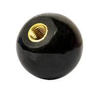 CHATROOM 1 pièces M4-M16 noir rouge boule ronde résine boule boutons bakélite levier bouton poignées de meubles ou de remplacement de machines-outils (Size : M14-40 black, Color : 1pcs)