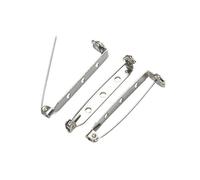 CHATROOM Broches de Base en métal, 50 pièces, 20/25/30/38mm, Verrouillage arrière, Support de Capture, résultats for la Fabrication de Bijoux, Broche, Bricolage (Color : Silver, Size : 38mm)