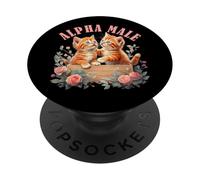 Chats Alpha Meme Cat Male Kitten pour Les Vrais Hommes PopSockets PopGrip Adhésif