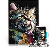 Chats Animaux Puzzles pour Adolescents de 2000 pièces pour s'amuser en Famille avec des pièces de Formes aléatoires entièrement imbriquées 70x100cm