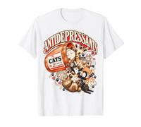 Chats Antidépresseurs Anxiété Chat Maman Sensibilisation à la Santé Mentale T-Shirt Graphique avec Valeur