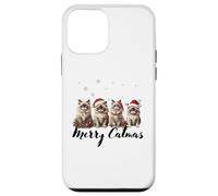 Chats avec Bonnet de Père Noël Merry Catmas Amoureux des Chats Ragdoll Christmas Love Coque pour iPhone 12 Mini