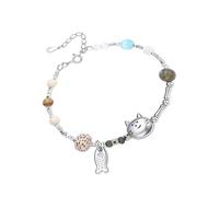 Chats avec motifs d'animaux ludiques 19 cm de long + chaîne d'extension Bijoux Cadeau Chats Poissons